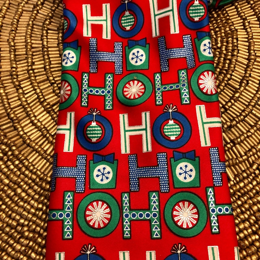 Ho Ho Ho Fun Christmas Party Necktie Hallmark Holiday Traditions‎ Polyester Tie - Picture 3 of 10